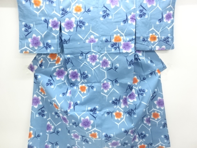 JAPANESE KIMONO / YUKATA / COTTON / BRANCH FLOWER